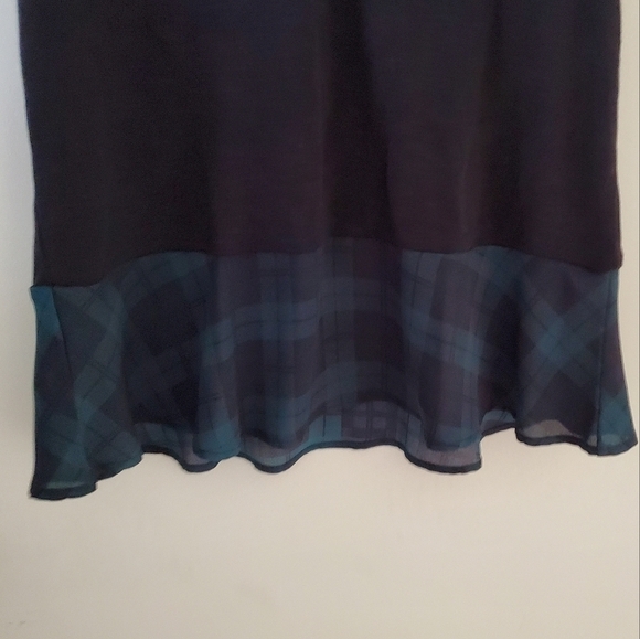 J. Crew Factory Green Tartan Plaid Peplum V-Neck Tank Top NWT - Picture 2 of 7